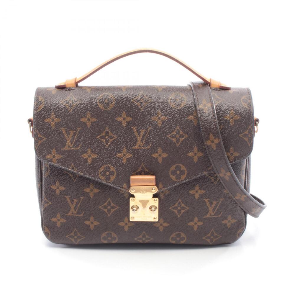 Louis Vuitton Pochette Metis Handbag Canvas Leather Monogram Brown